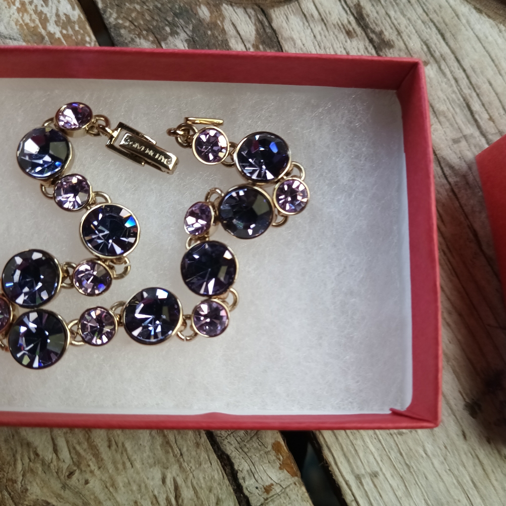 Givency Chic Gold and Purple Crystal Bracelet